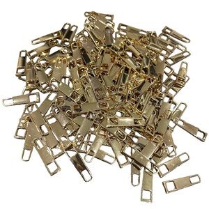 Gold Zipper Pulls (158 pieces); zipper pull replacements; crafting supplies